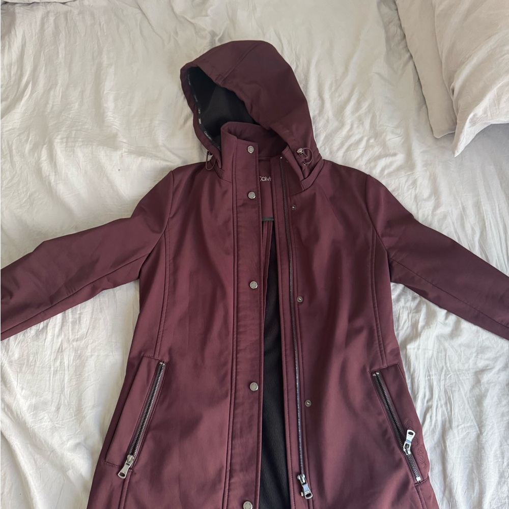 Calvin Klein Maroon Hooded Ski Jacket